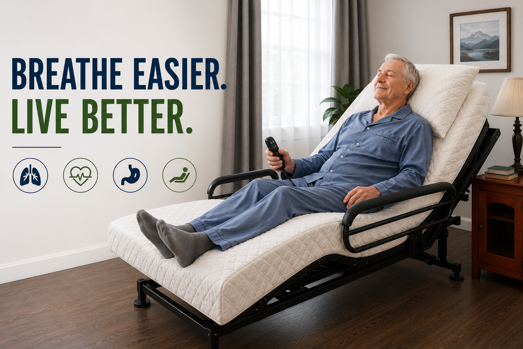 Positional Therapy at Home: Managing COPD, CHF, and Circulation with 4-in-1 Adjustability