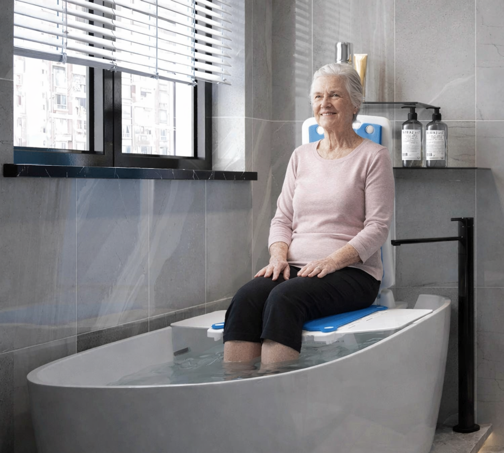 walk-in tub installed bathroom accessibility