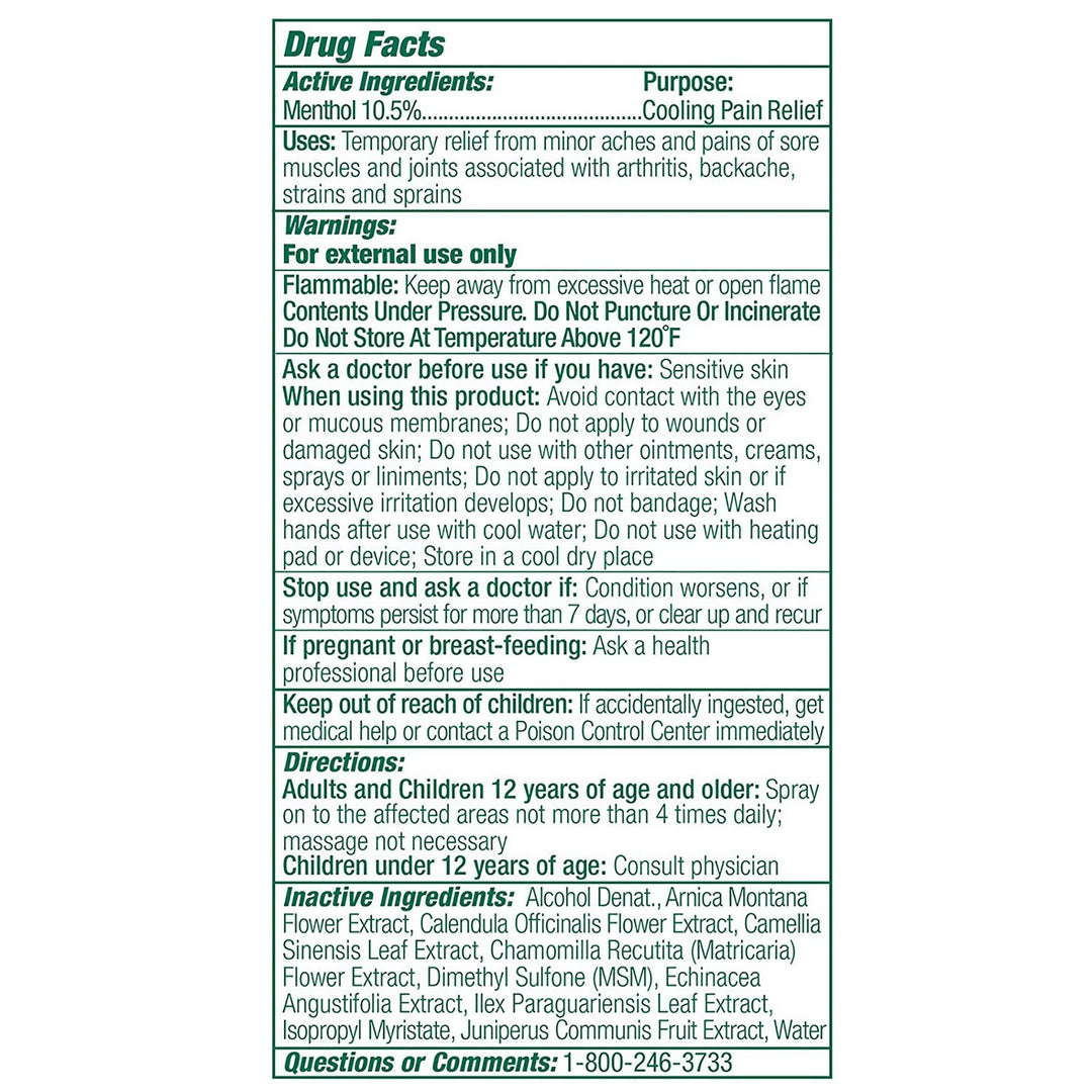Topical Pain Relief Biofreeze® Professional 360° 10.5% Strength Menthol Spray 4 oz.