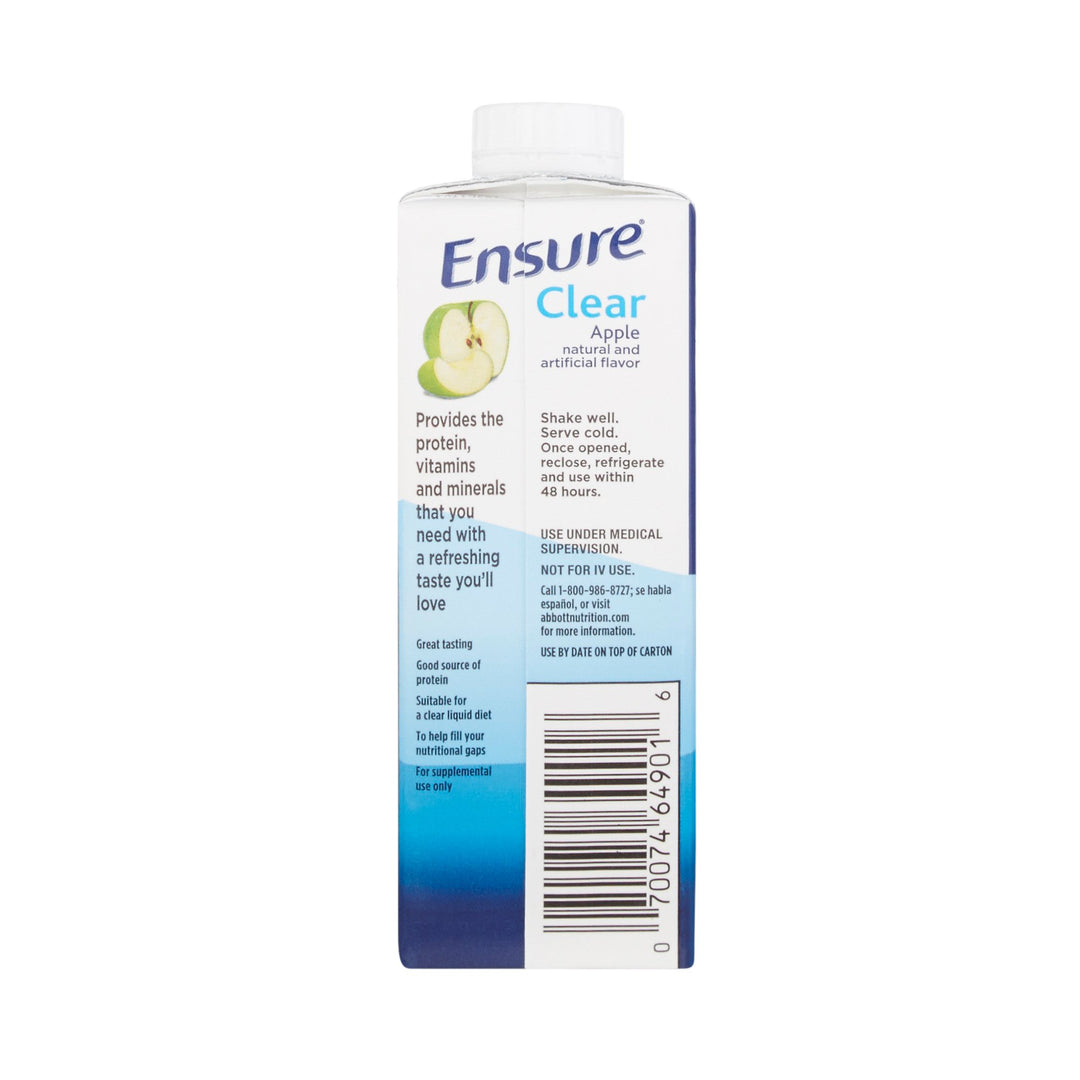 Oral Supplement Ensure® Clear Therapeutic Nutrition Apple Flavor Liquid 8 oz. Reclosable Carton