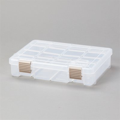 Plastic utility box 9x2x7 with single compartment and molded bottom separators