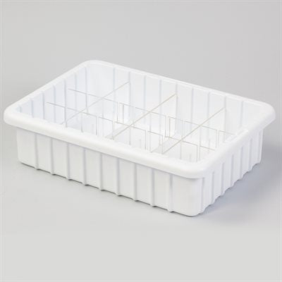 Drawer organizing tray with 5 acrylic dividers – 15x3.5x11 inch polystyrene tray for medical cart storage