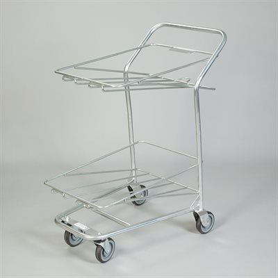 Hinged Lid Transfer Box Cart – Chrome Steel, 300 lb Capacity, 43?H