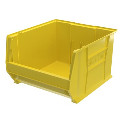 Supersized Akro Bin 18x12x20 inches in yellow, large reinforced plastic storage bin for medical or industrial use