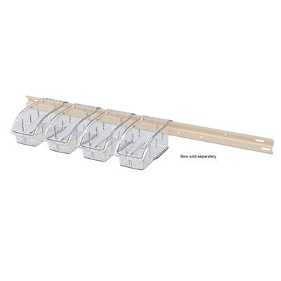 48 inch hanging rail for bin storage, wall-mount organizer for medical supply bins