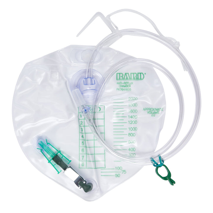 Urinary Drain Bag Bard® Anti-Reflux Valve Sterile 2000 mL Vinyl