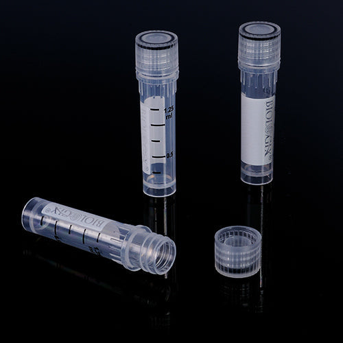 Biologix cryogenic vials clear polypropylene tubes lab use