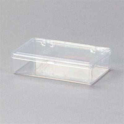 Small plastic utility box 3x1x5 inches with one stationary compartment
