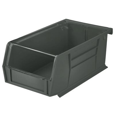 Small Akro Bin with clear lid, 4x3x7 inches, durable stackable storage bin with label slot and reinforced sides