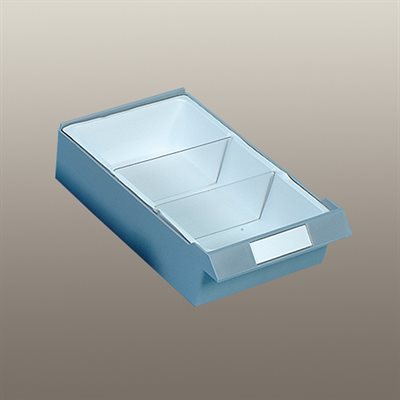 Two plastic bin dividers compatible with #17128 liner, ideal for organizing internal storage sections