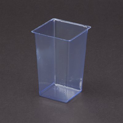 Clear disposable bin liner 2.5x4x2.5 inches for infection prevention and barcode visibility