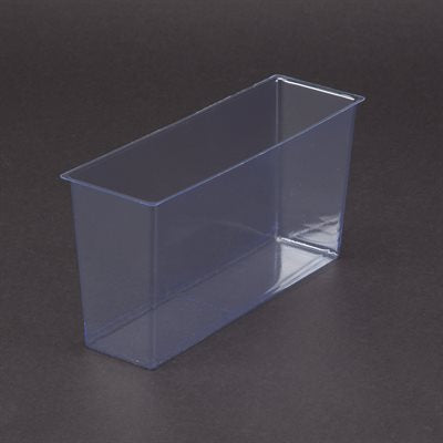 Clear disposable bin liner measuring 8x4x2.5 inches for infection prevention – 25-pack