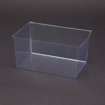 Clear disposable bin liner 8x4x5 inches for infection control and barcode scanning