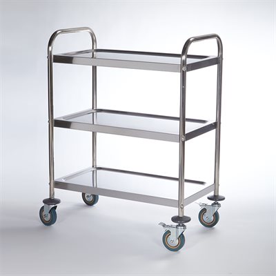 Stainless Steel 3-Shelf Light Duty Utility Cart – 200 lb Capacity