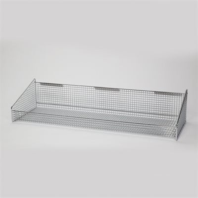 36-inch hanging wire basket with label holder and open-air metal design