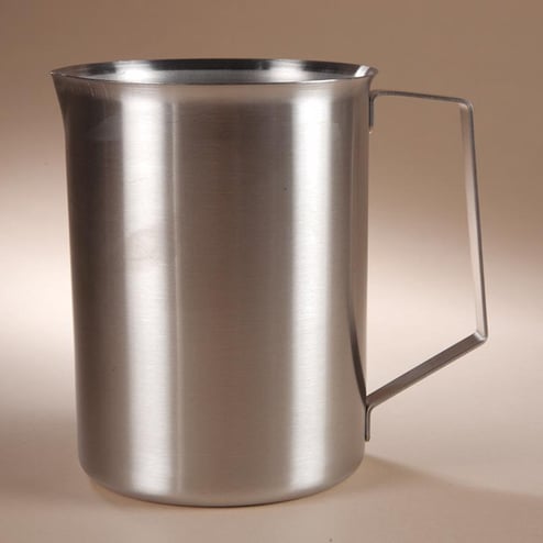 4,000mL stainless steel beaker with seamless design and easy-pour rim