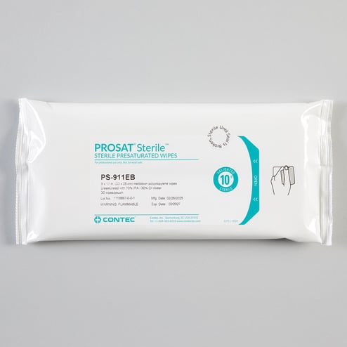 PROSAT 70 percent IPA presaturated cleanroom wipes 9 x 11
