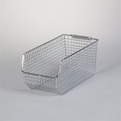 Wire Mesh Bin 5.5x5x11 – chrome wire mesh bin for cleanrooms, size 5.5x5x11