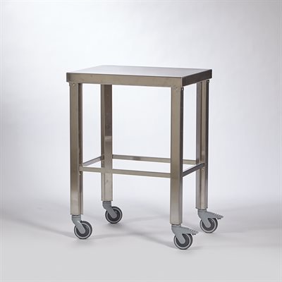 Stainless Steel Mobile Utility Table – 26?W, 200 lb Capacity, Locking Casters