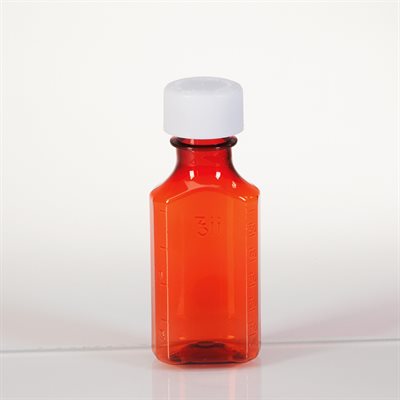 Buy AMBER PLASTIC OVAL MEDICINE BOTTLE 2 OZ, 100 / CS