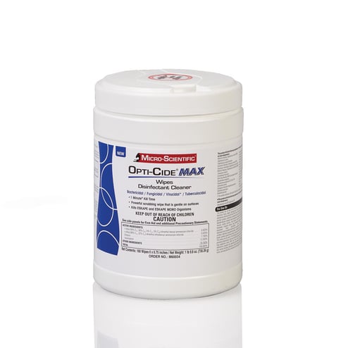 Opti-Cide MAX disinfectant cleaner wipes canister