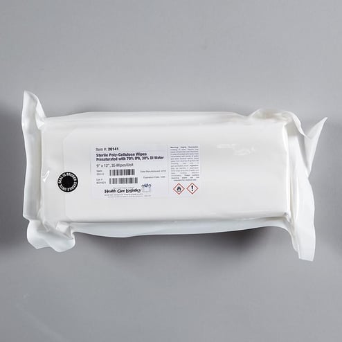 Sterile 70 percent IPA 9 x 12 presaturated cleanroom wipes