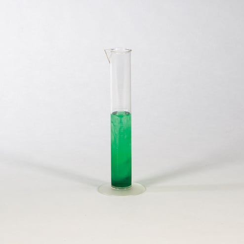 50 mL plastic graduated cylinder with raised graduations and pour spout