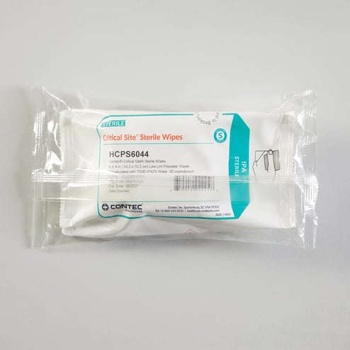 Sterile Critical Site 70 percent IPA presaturated cleanroom wipes