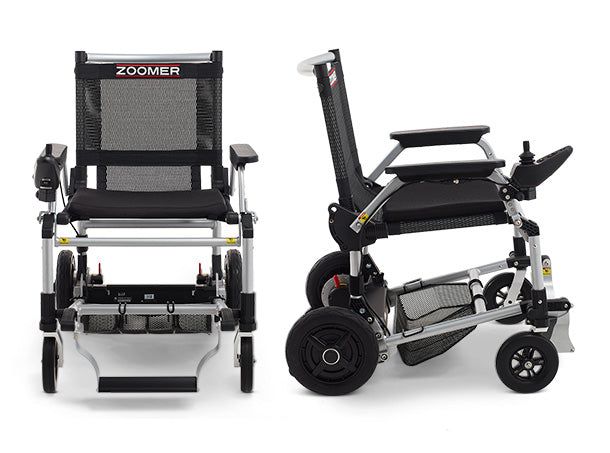 Journey Zoomer lightweight folding power chair angled view