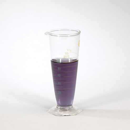 100 mL glass graduate with flared mouth and heavy base