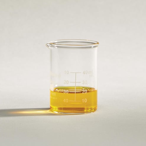 50mL glass beaker with white enamel measurement scale and pouring spout