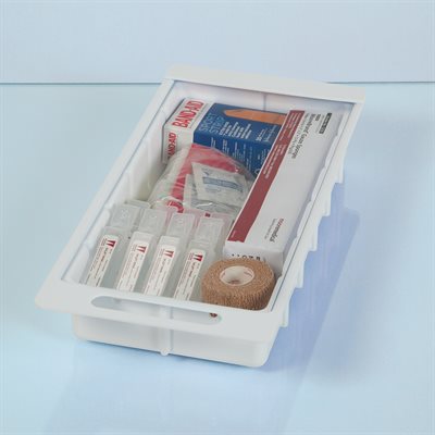 One-Third Size Crash Cart Box – White, Built-In Handle, Seal-Ready