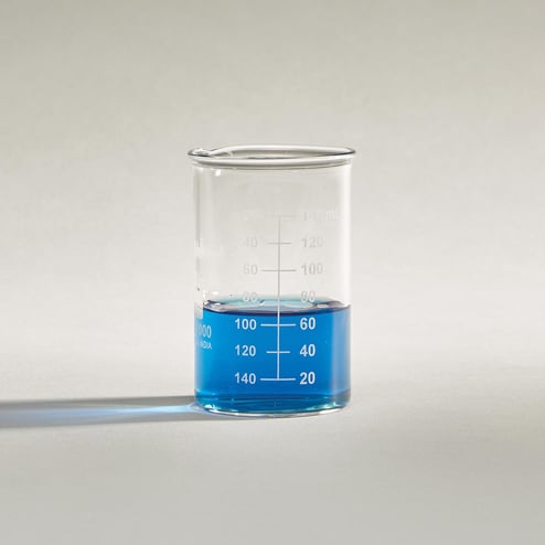 150mL glass beaker with white enamel measurement scale and pouring spout