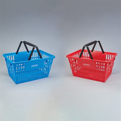 Large Tote Basket – 19¼?W x 10?H x 13¼?D, Stackable, Red or Blue