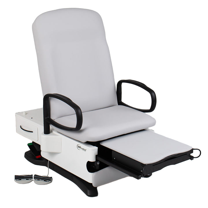4040 Series with power backrest and foot control system – optimized for ergonomic exams