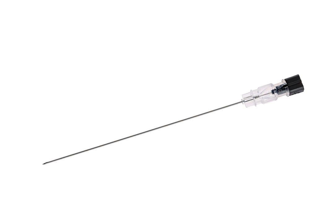 BD Whitacre spinal needle full view with hub and stylet