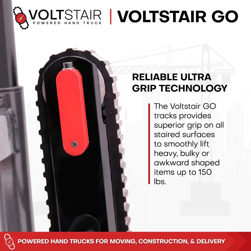 Rear view of Voltstair Go showing battery and anti-slip wheels