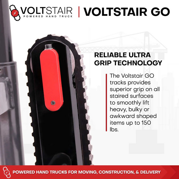 Rear view of Voltstair Go showing battery and anti-slip wheels