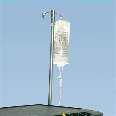 Adjustable IV Pole with Brackets – Easy Height Adjustment via Black Knob