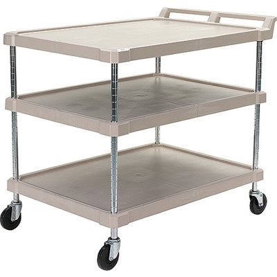 Metro Large Utility Cart – 3-Shelf Plastic Cart with Casters, 500 lb Capacity