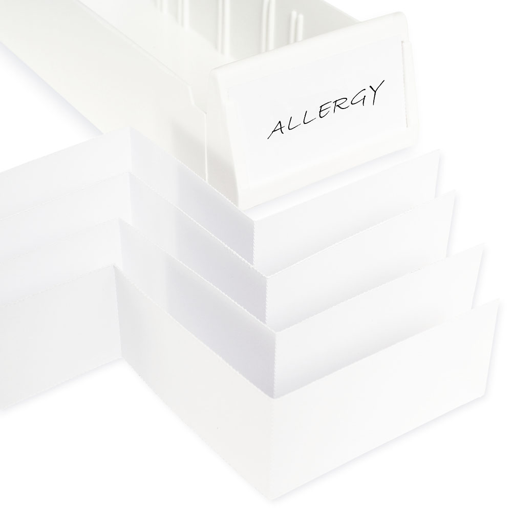 680535 medication bin label pack, 100 labels, white