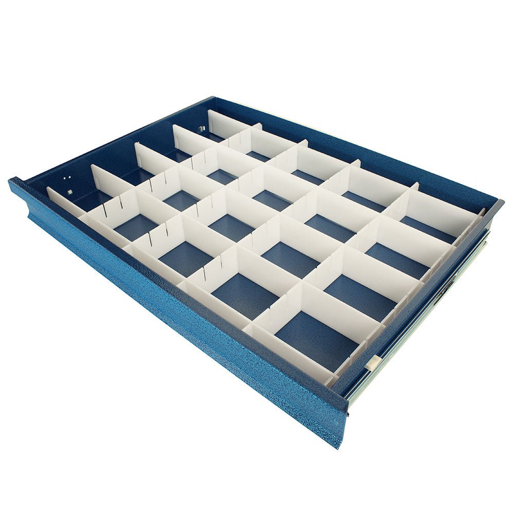 680572 Harloff medication cart adjustable plastic drawer divider set, white
