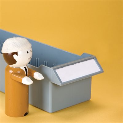 Fanfolded bin labels for 1321, 1322, 1323, and 5314-01 bins – 2.875 x 0.75 inch, pack of 1000