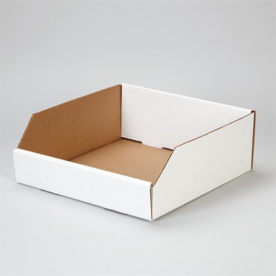 Corrugated cardboard shelf caddy 12x4.5x12 inches, eco-friendly and flat-packed for storage