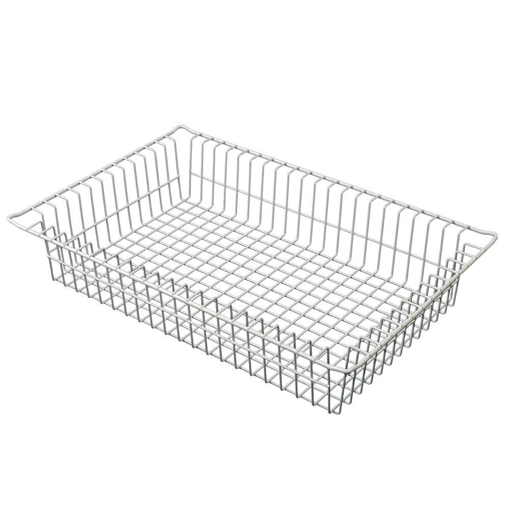 White 3-inch wire basket for MedStor Max cabinets with perforated design
