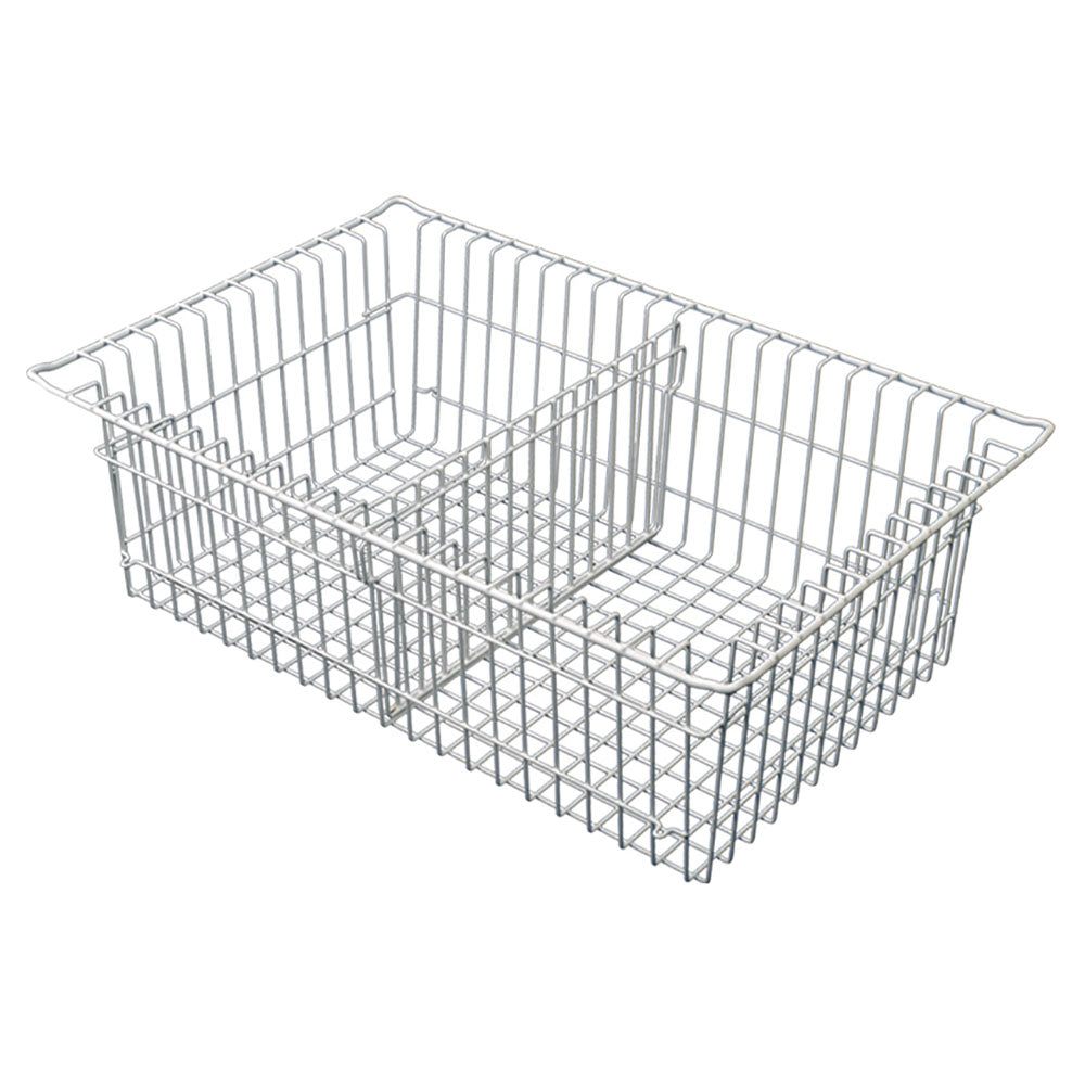 8-inch wire basket with short divider for Harloff MedStor Max cabinets