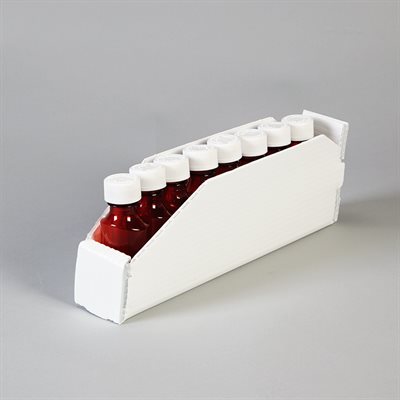 Corrugated plastic caddy 2x4x12 inches, lightweight disposable storage bin