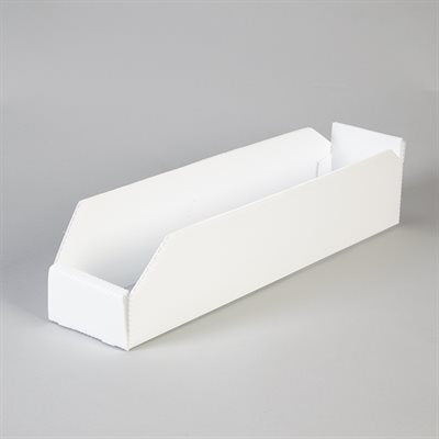 Corrugated plastic caddy 4x4x18 inches, disposable pharmacy storage bin
