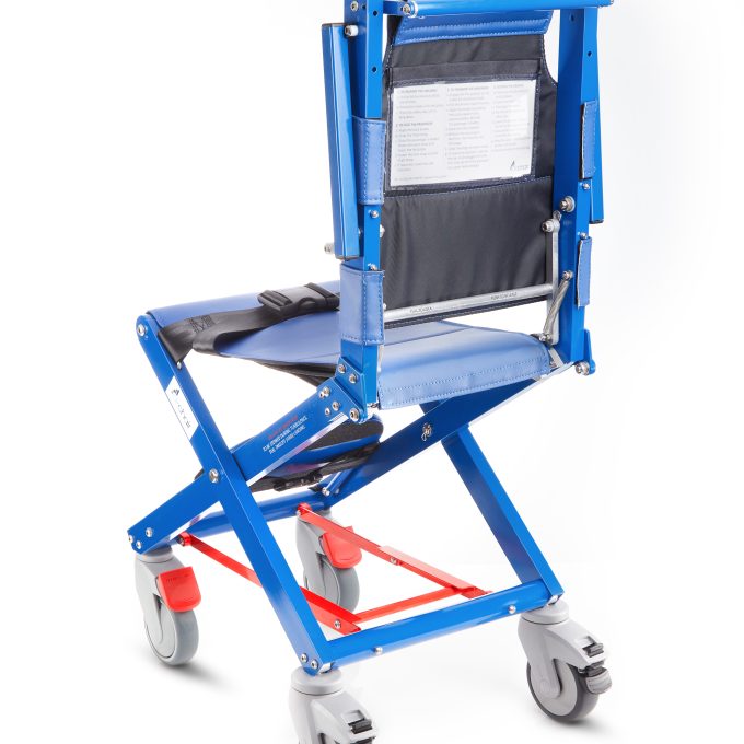 Airchair II rear view showing directional castors and chair frame