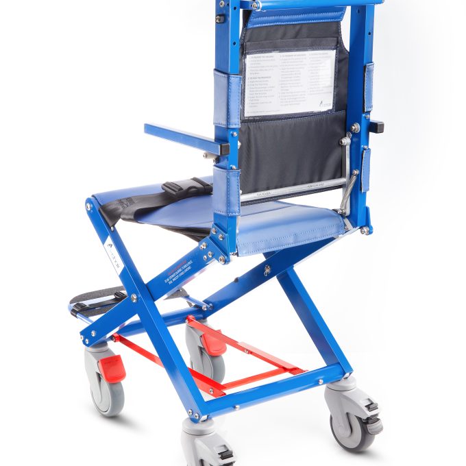 Airchair II rear view with armrests and footplate lowered